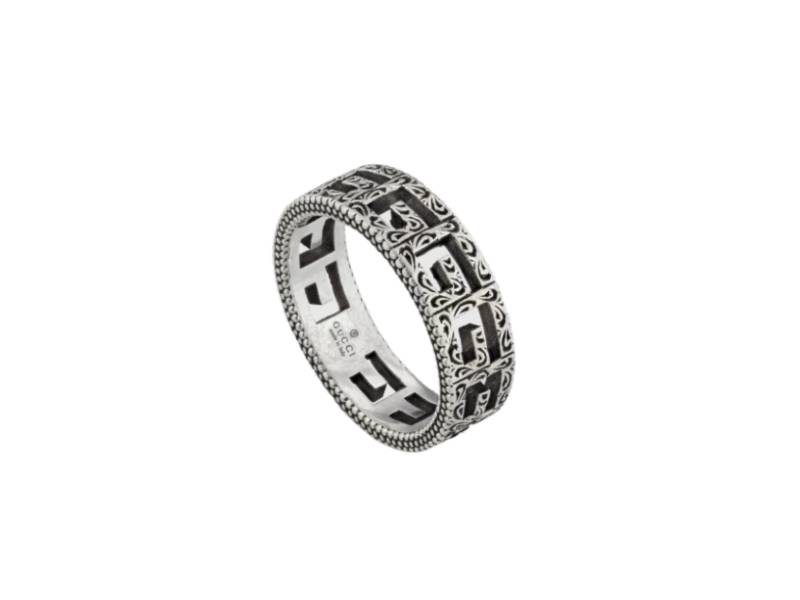 SMALL G SQUARE SILVER RING GCUBE GUCCI YBC5769930010